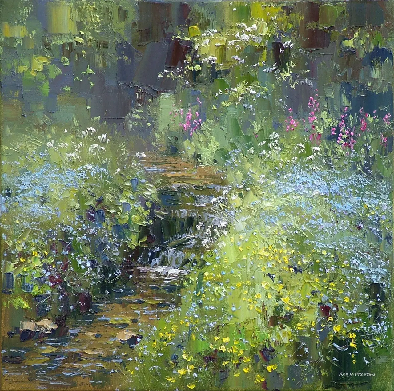 Rex Preston - forget-me-nots, tideswell dale, derbyshire